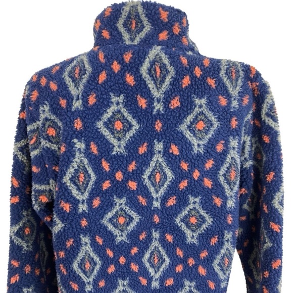 Orvis Sherpa Fleece Snow River Quarter Zip Pullover Aztec Southwestern Print M - Picture 6 of 16